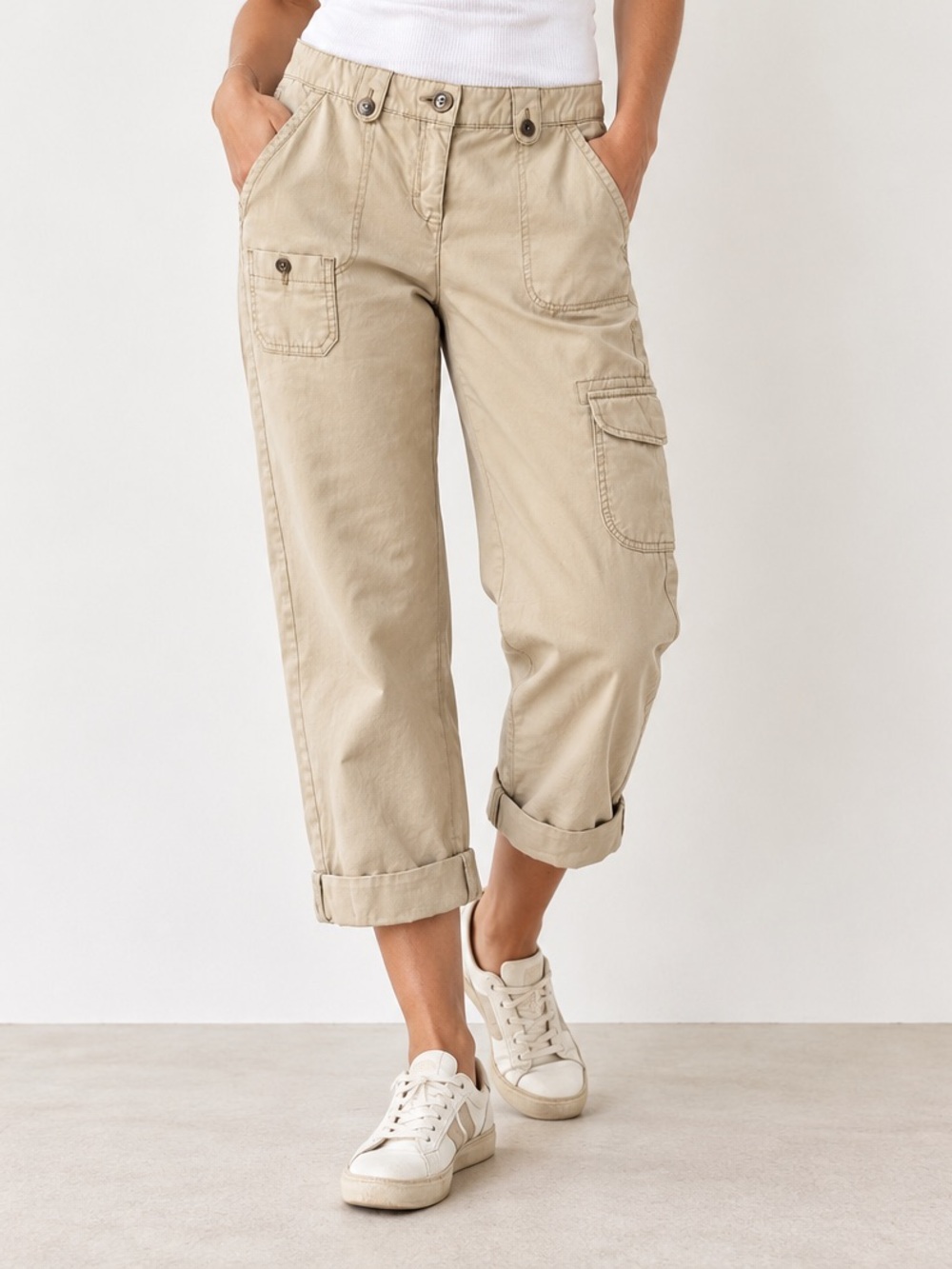 Tommy Hilfiger Y2K Cargo Capri Pants Size 10 Khaki